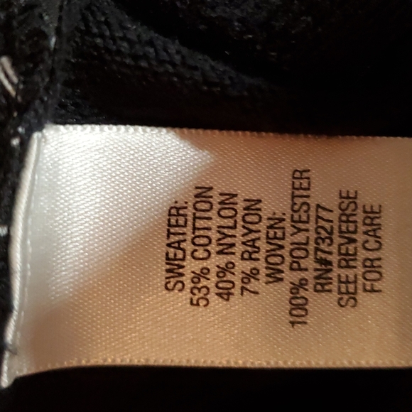 CROFT & BARROW Womens Combo-Black Knit Sweater+Black w/White Dots Top-EUC-Sz M - Picture 11 of 16